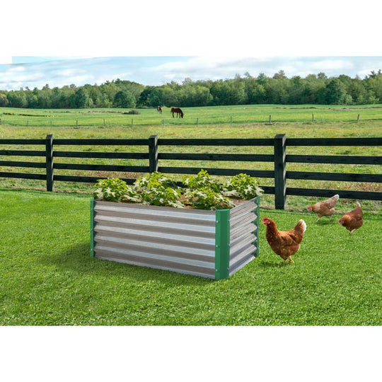 Miracle-Gro 2 x 4 x 2 ft Galvanized Green Raised Garden Bed