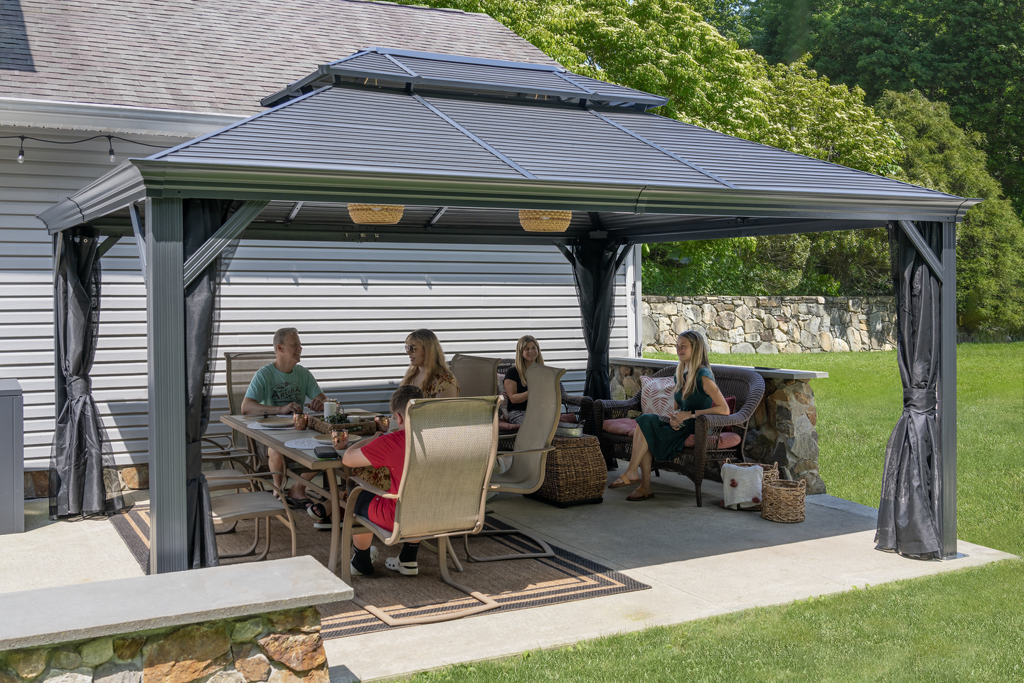 Mykonos II Double Roof Hardtop Gazebo