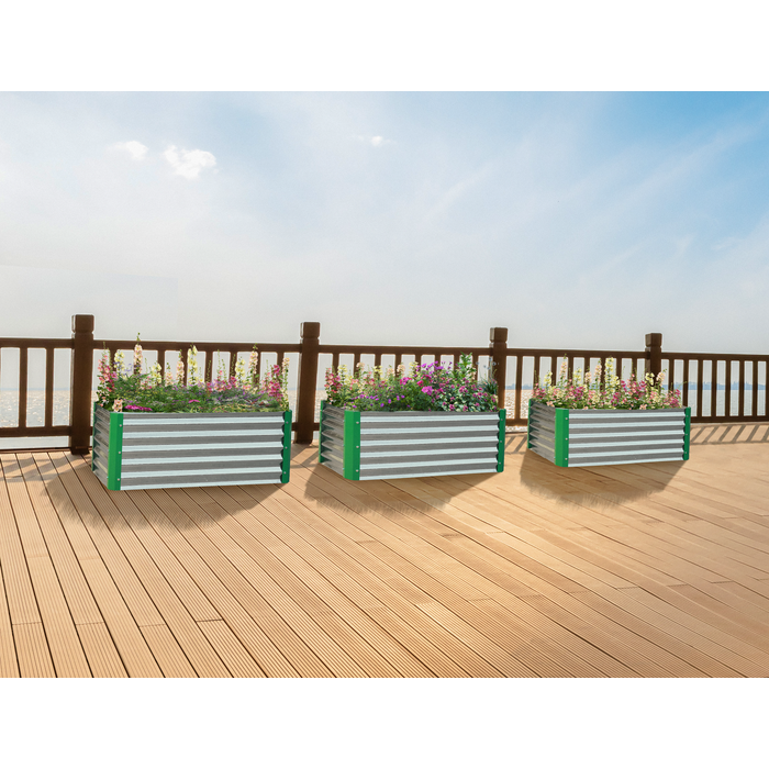 Miracle-Gro 2 x 4 x 2 ft Galvanized Green Raised Garden Bed