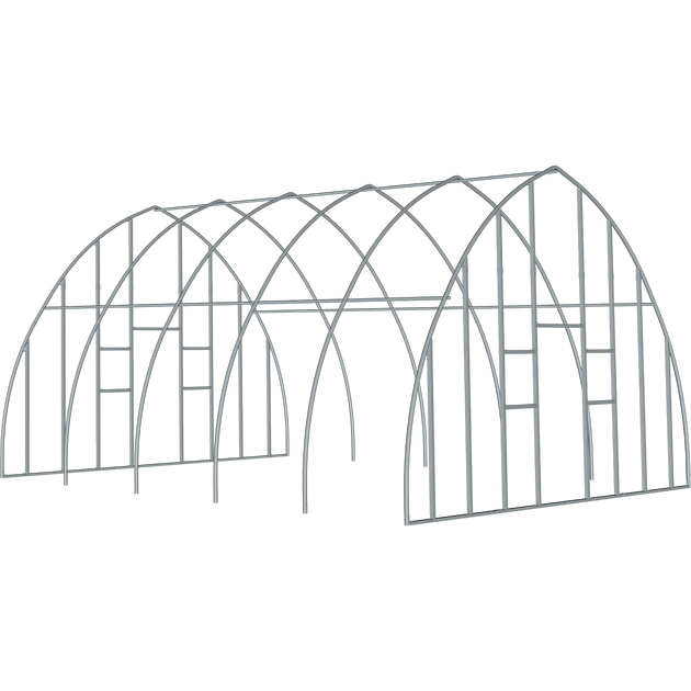 High Tunnel Greenhouse, Frame and End Panel Frame